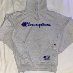 Champion embroidered script hoodie grey